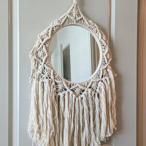 Round Crochet Macrame Mirror